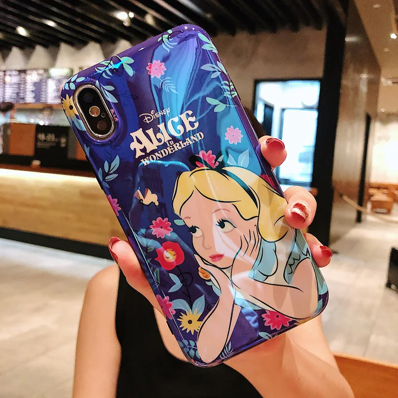 Для iphone XS max XR Принцесса Ариэль телефонные чехлы для X 8 плюс 7 6 6s p Blue ray Алиса