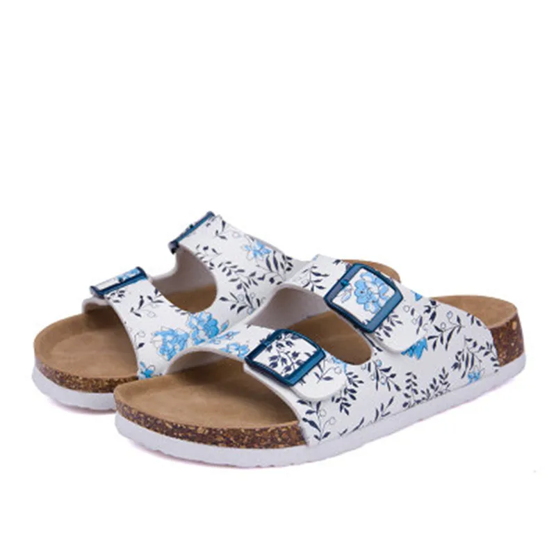 MVP BOY28 color New Summer Beach Valentine Cork Slippers Sandals Casual Double Buckle Clogs Slippers Women Flip Flops Shoe 35-44