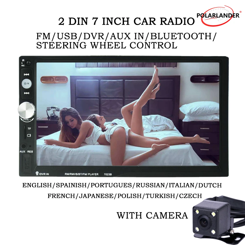 2 Din Автомагнитолы Зеркало Ссылка Экран для телефона Android сзади Камера 7 &quotBluetooth