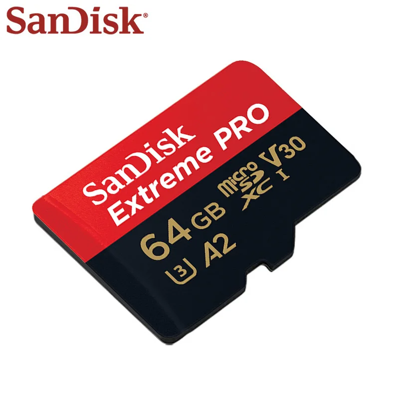 Оригинальный двойной флеш накопитель SanDisk Extreme Pro Micro SD Card до 170 МБ/с. 128 Гб 64 A2 V30 U3 - Фото №1