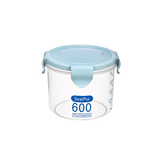 600ML-Blue LIYIMENG прозрачная герметичная коробка влагостойкая кухонная коробка для хранения герметичная пластиковая контейнер для свежего горшка - Цвет: 600ML-Blue