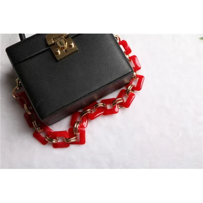 red Акриловые плечевые ремни для сумок, женские Роскошные Дизайнерские Сумочки из акрилового сплава ручной работы, женские ремни высокого качества - Цвет: red