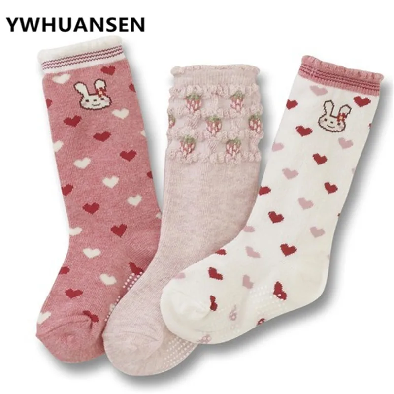 

3 пары/Лот милые Мультяшные гольфы для девочек Популярные колготки для мальчиков Нескользящие гольфы для девочек хлопковые детские длинные...