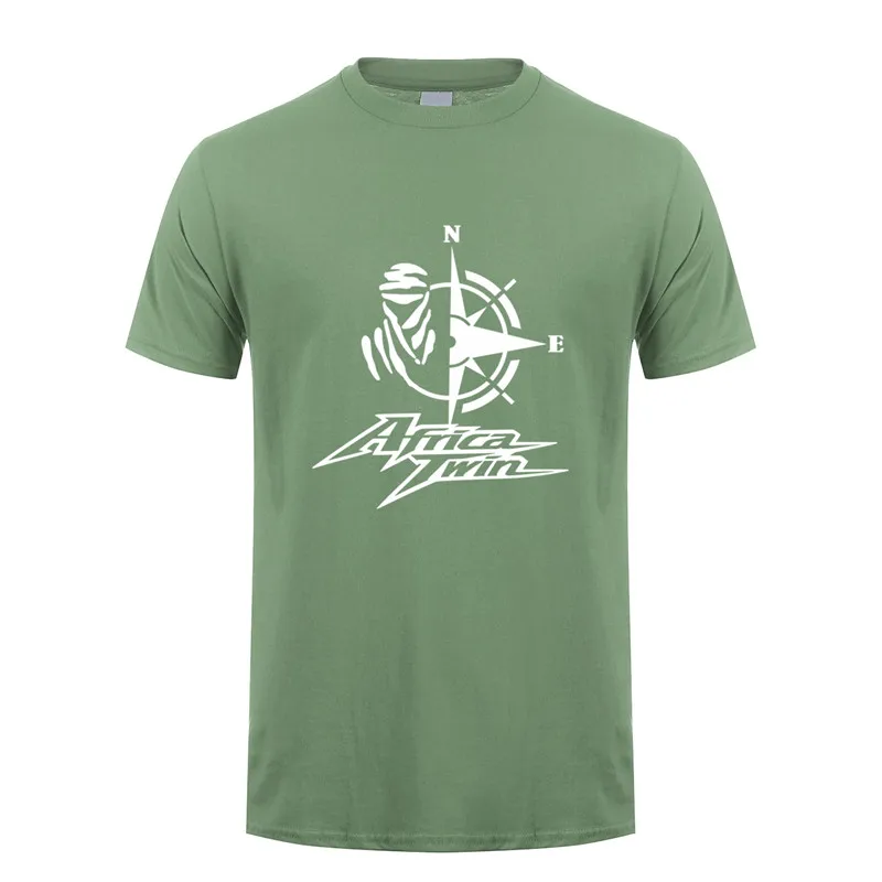 Military Green Африка Твин Мужская футболка Топы Новая мода короткий рукав мотоцикл футболки тройники хлопок LH-043 - Цвет: Military Green