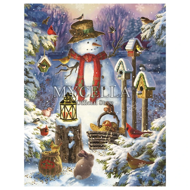 Полноразмерная Алмазная картина 5D сделай сам Снеговик в дикой природе