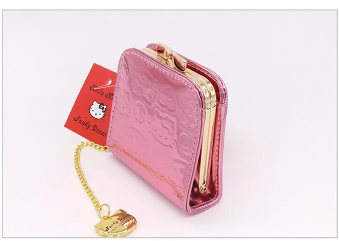 Модный милый кошелек для монет hello kitty кошелек для младенцев мультяшный женский кошелек для мелочи Высокое качество pu розовый мини-кошелек на застежке