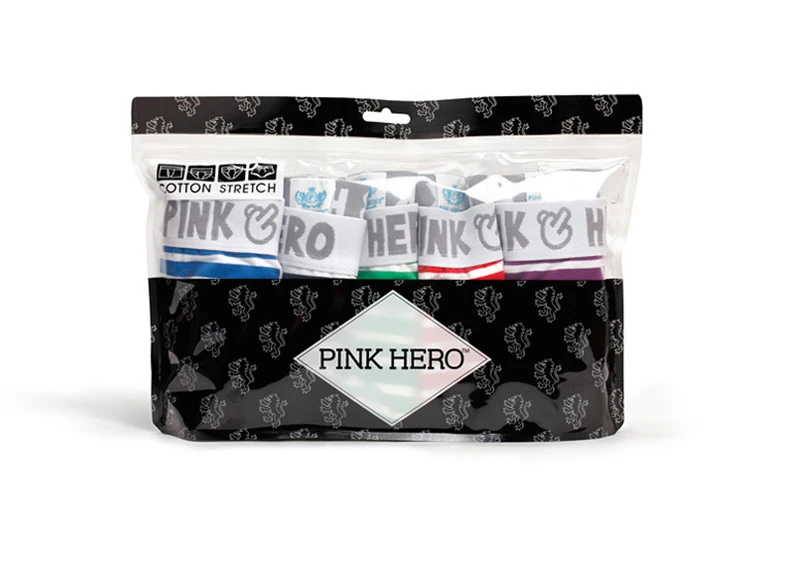 [5 шт. цвета смешанные] Pink Hero полосатый хлопок Для мужчин Нижнее Бельё для девочек Мужской Underpant выпуклость мешочек человек шорты-боксеры cuecas 1203