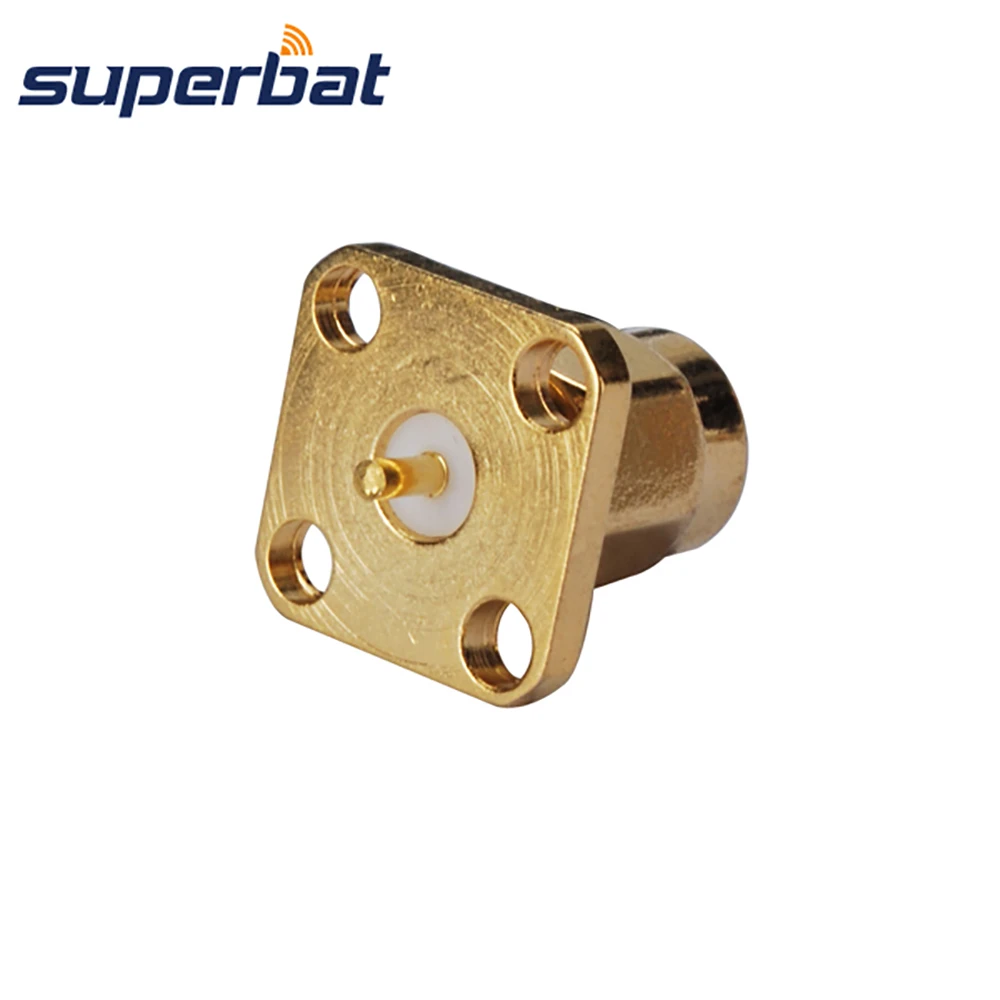 Superbat SMA 4 Holes Panel Mount Male Solder Post Terminal RF Coaxial Connector Straight for Base Stations Antennas etc