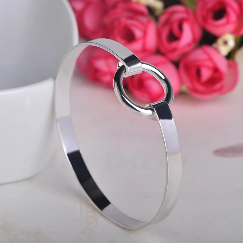 Funmor Круглый круглый широкий браслет медный для женщин и мужчин ручная бижутерия