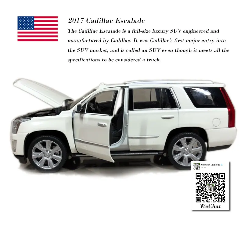 WELLY 1/24 масштабная модель автомобиля игрушки Cadillac Escalade SUV литая под давлением металлическая модель автомобиля игрушка для коллекции, подарка, детей