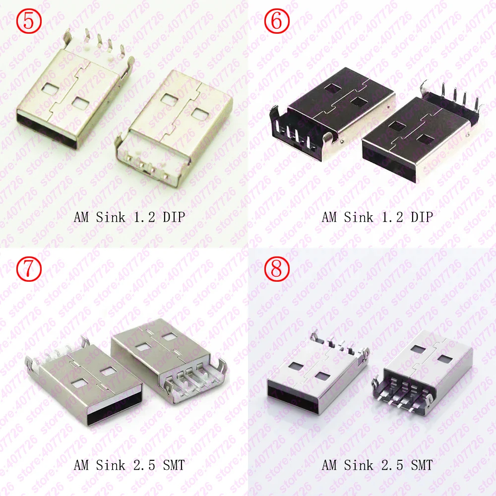 10 шт. USB 2 0 разъем типа A 4 контактный AM для раковины 5 SMT /Sink 1 DIP кабель пайки|usb 4pin|usb 2.0