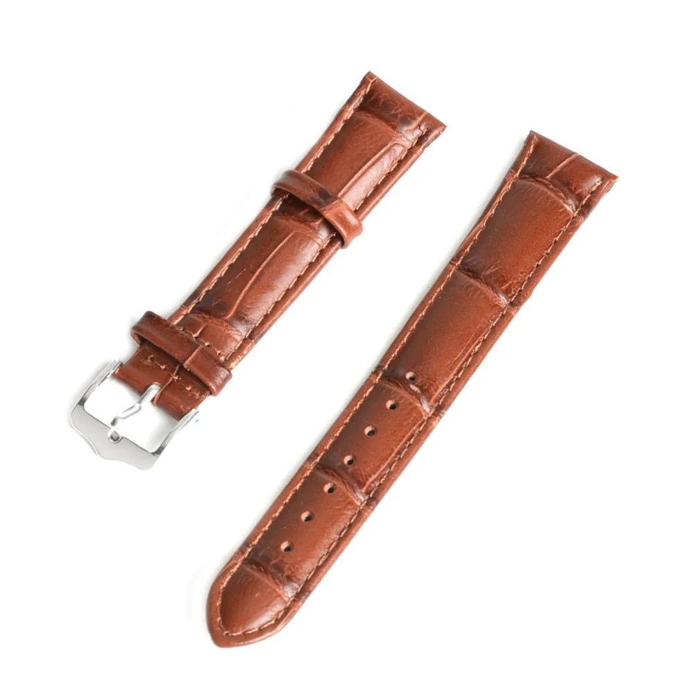 

18mm Unisex Genuine Leather Replacement Watch Band Strap Watchband Brown Model 1