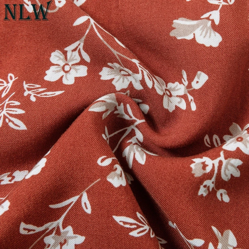 NLW Boho красное летнее платье с рюшами v-образный вырез баска сексуальное 2018 женское