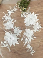 1 pair exquisite wedding lace applique in ivory mirror image bridal veil applique for wedding gown bridal dress decor bodice
