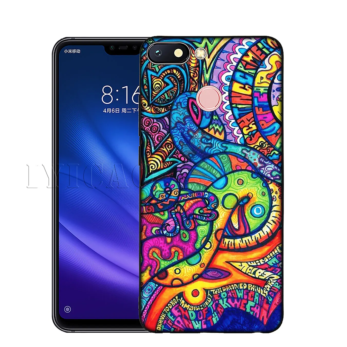 IYICAO Colourful Psychedelic Trippy Art Soft Phone Case for Xiaomi Mi 10 9 9T CC9 CC9E 8 SE A3 Pro A1 A2 Lite 6 pocophone f1 |
