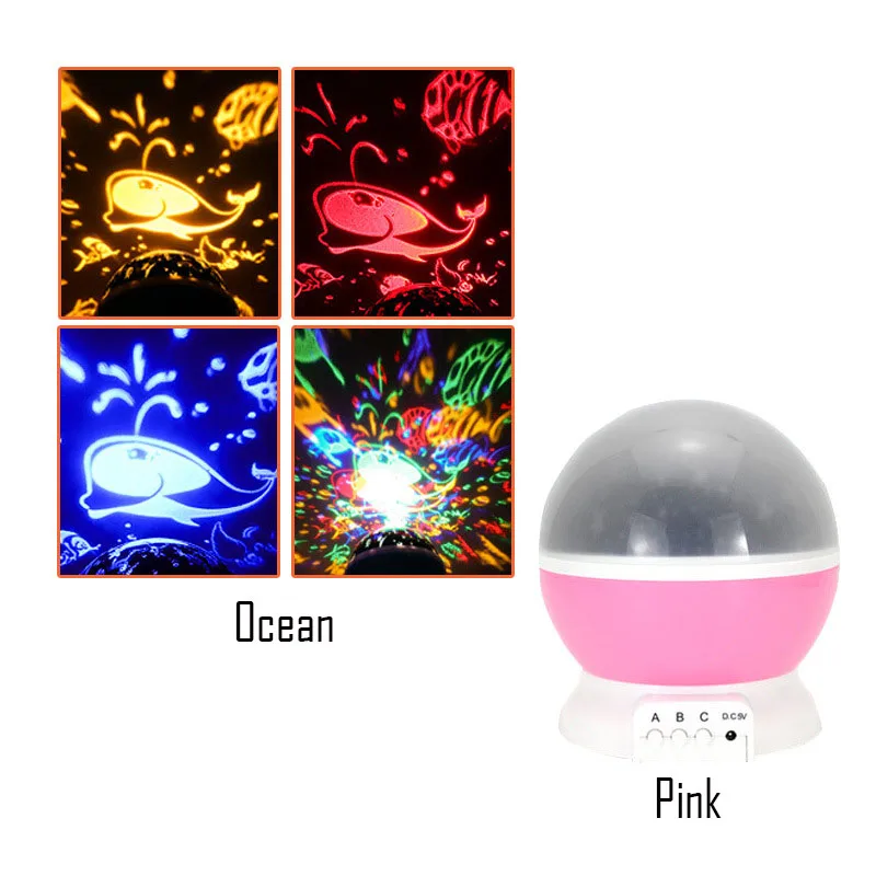 DLAM Pink Светодиодный светильник с цветным поворотом и романтическим рисунком звездного неба, проекционный светильник с зарядкой от usb, фантазийный светильник для сна, декор для комнаты, детские игрушки - Color: DLAM Pink