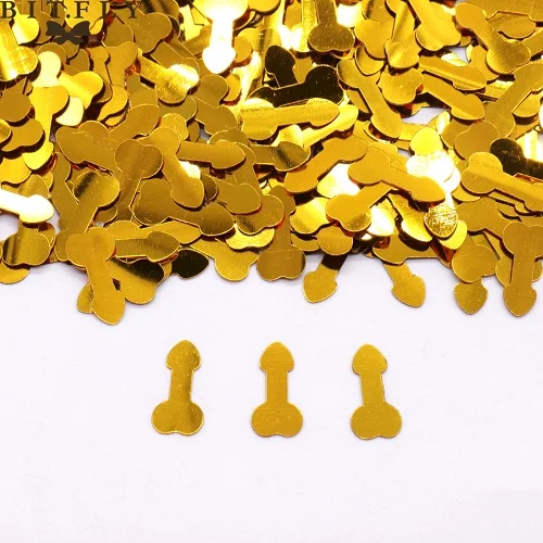 penis gold 1 пакетов/лот девичник вечерние Красочные Курица вечерние пенис конфетти ночь Вилли клюв свадебный душ украшения вечерние поставки - Цвет: penis gold