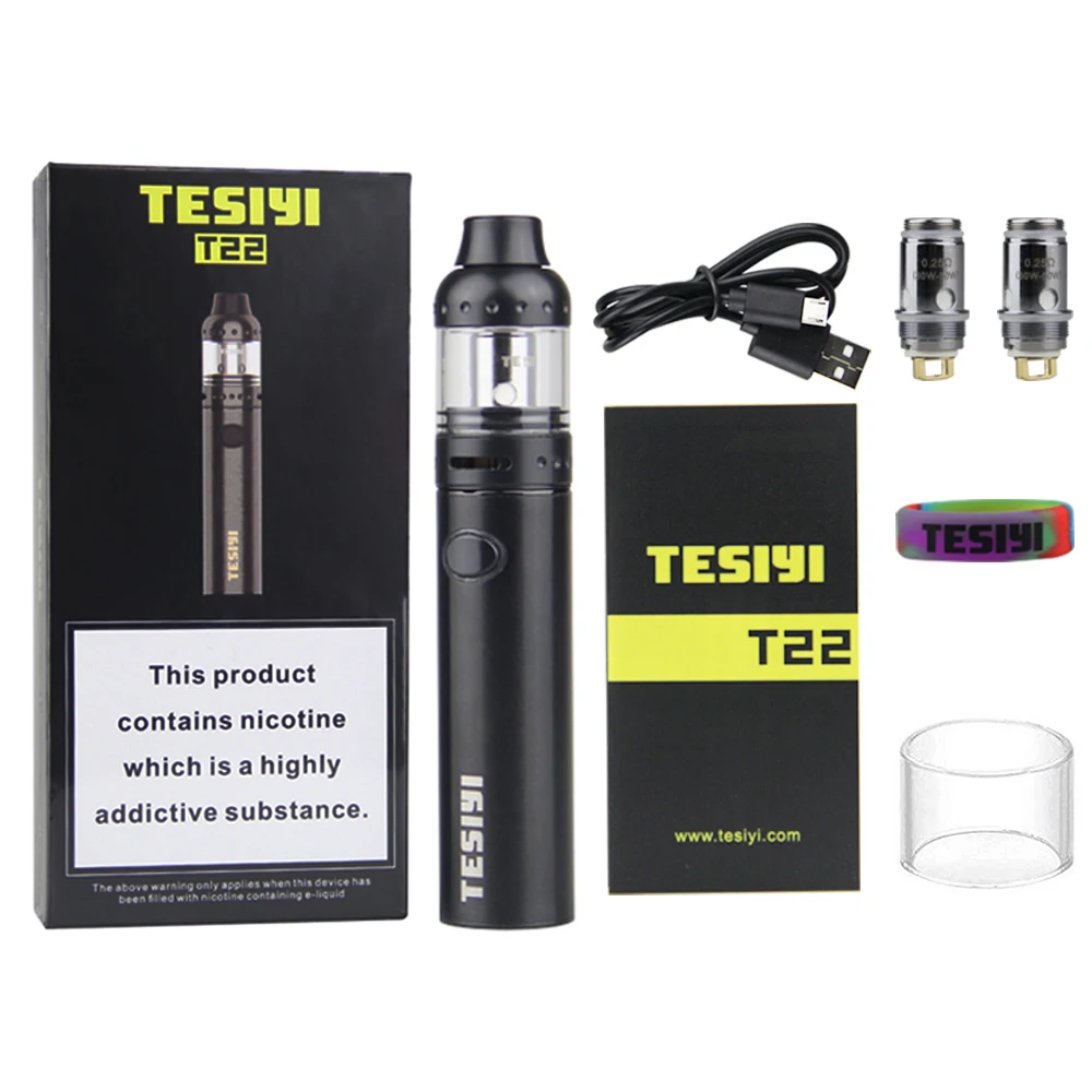 TESIYI T22 Starter Kit электронная сигарета Vape Pen 1700mAh батарея 2 мл распылитель с USB зарядным