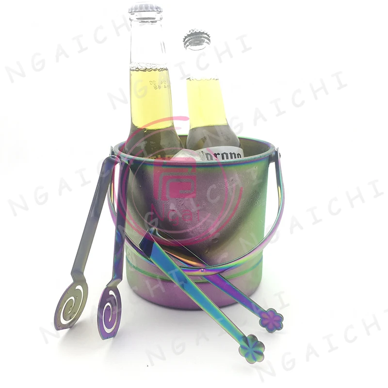 Набор ковшей для льда инструмент бара радуга нержавеющая сталь ведра лоток с