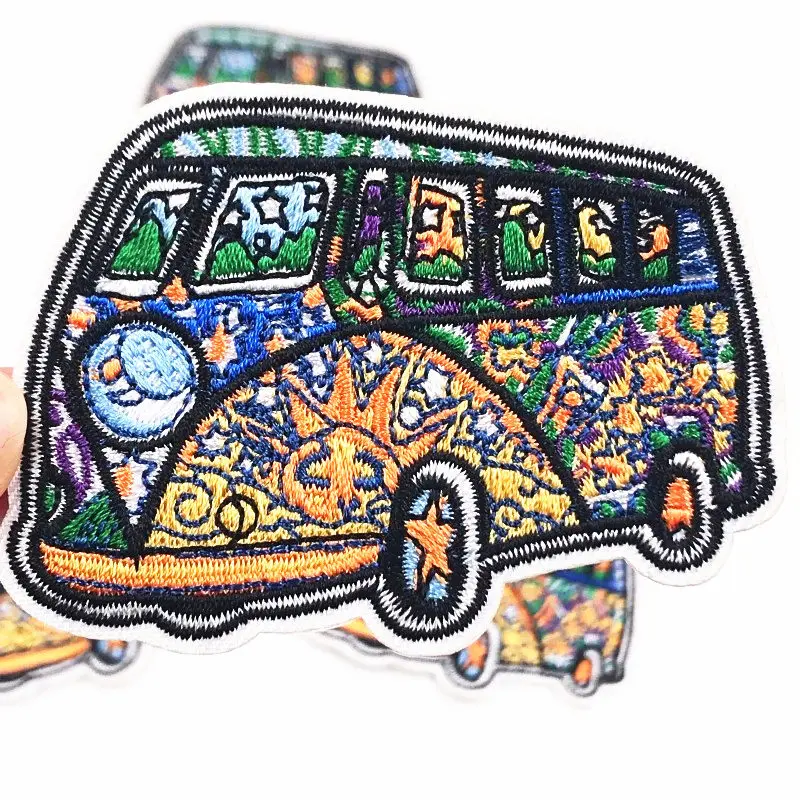 1 шт красочные вышитые психоделические автобус Hippie Peace & символ любви шить