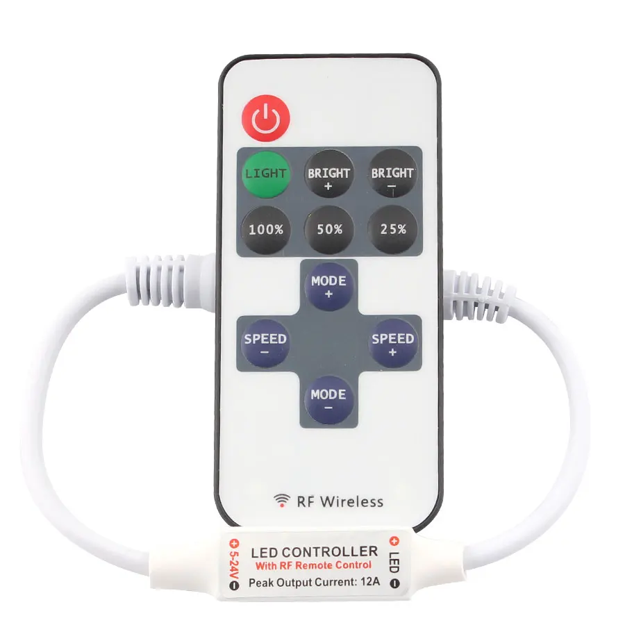 DC 12V RF пульт дистанционного управления 11key мини Беспроводной контроллер Диммер