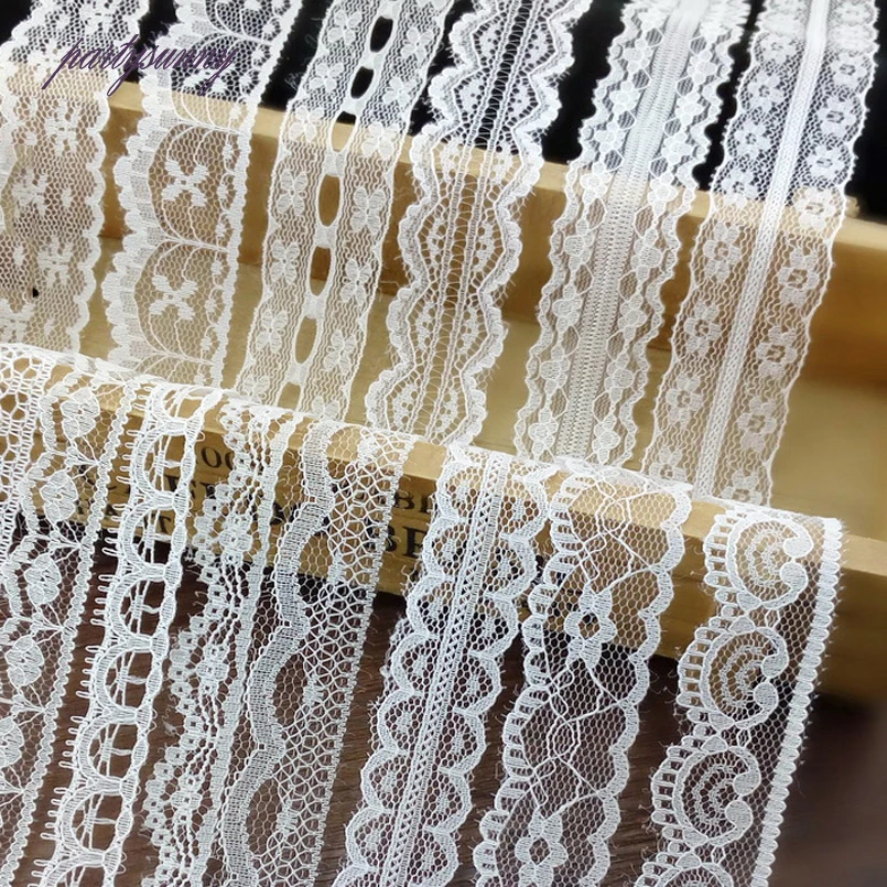 PF 1 Ярд Различные Белый Кружевной Отделкой DIY Одежда Ткань Аксессуары Чистая