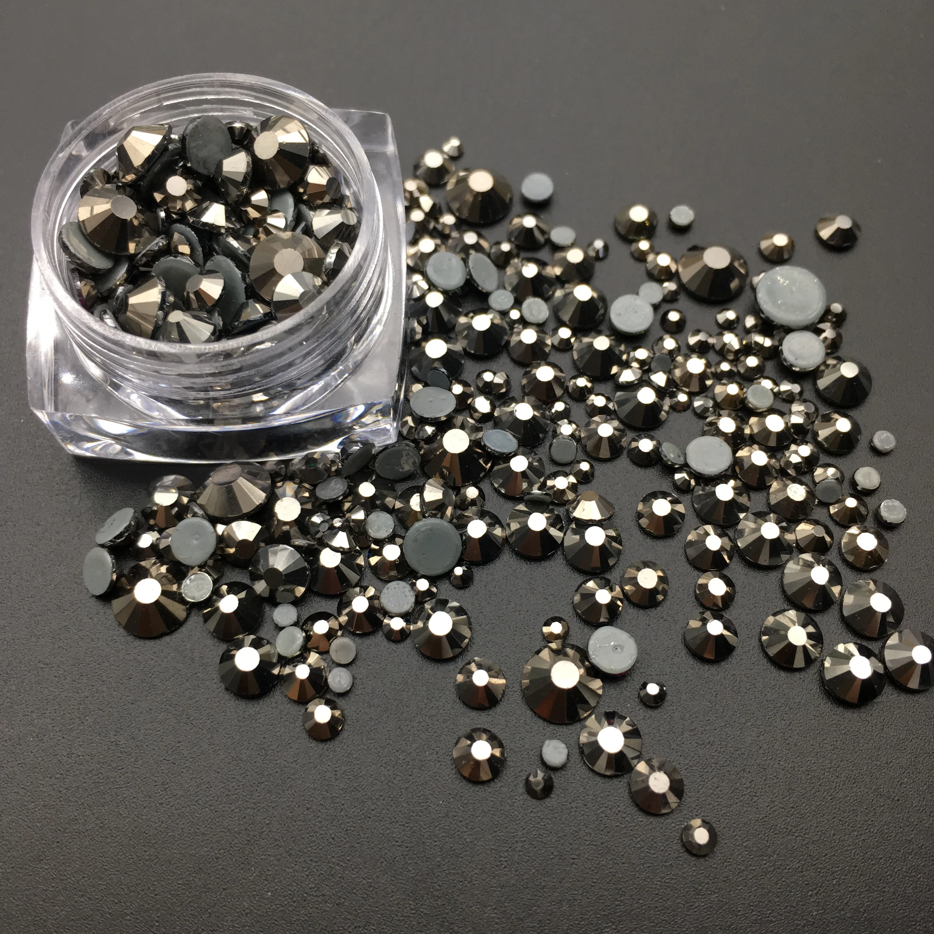 SS6-SS30 Glass Crystal Mine black Hot Fix Rhinstones Clear Flatback Iron-on Strass Hotfix Rhinestones For Wedding Dress | Дом и сад