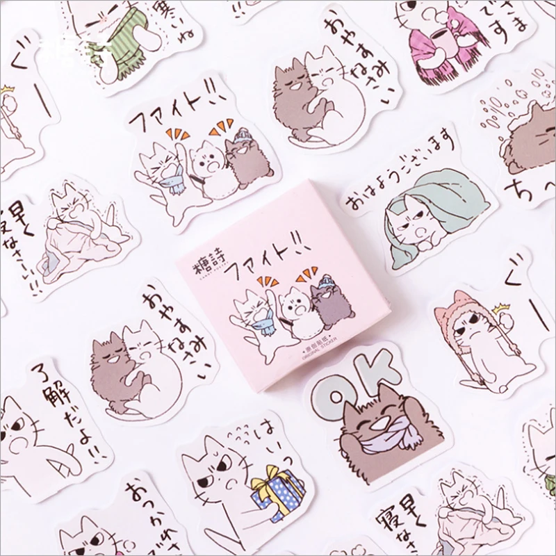 45 шт./лот Tangshi милый кот друг бумажный стикер пакет DIY декоративная наклейка-стикер для дневника альбом Скрапбукинг