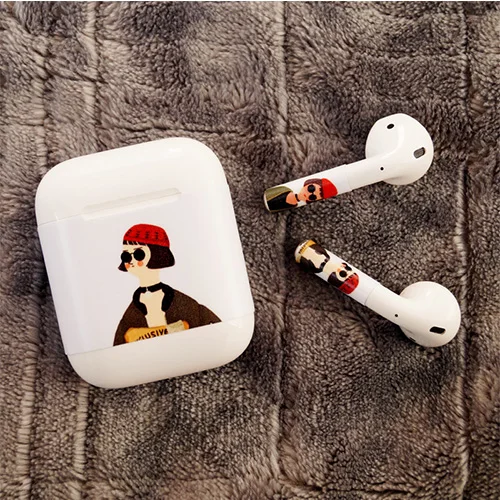model 2 Крутая мультяшная наклейка для Apple, аксессуары для airpods, съемный чехол, анти-потеря, защитный силиконовый чехол, украшение для наушников - Цвет: model 2