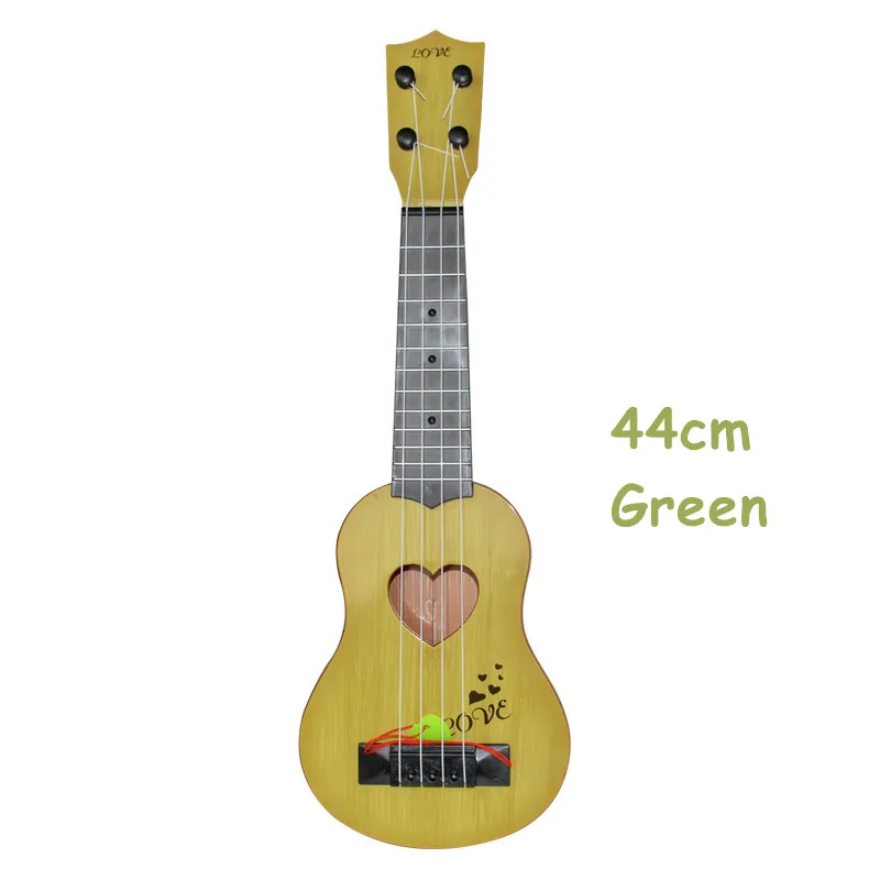 44cm Green 36/46 см милое Животные мини музыкальный цепи Гавайская гитара детская Гитара Музыкальные игрушки для детей образование для начинающих - Цвет: 44cm Green