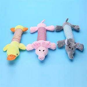 3PCS От производителя, игрушки для домашних животных, звуковые игрушки для домашних животных, игрушки для собак из шерсти, полосатые свиньи, BB палочки, утка, свинья, слон, розовый, серый, товары для собак - Цвет: 3PCS