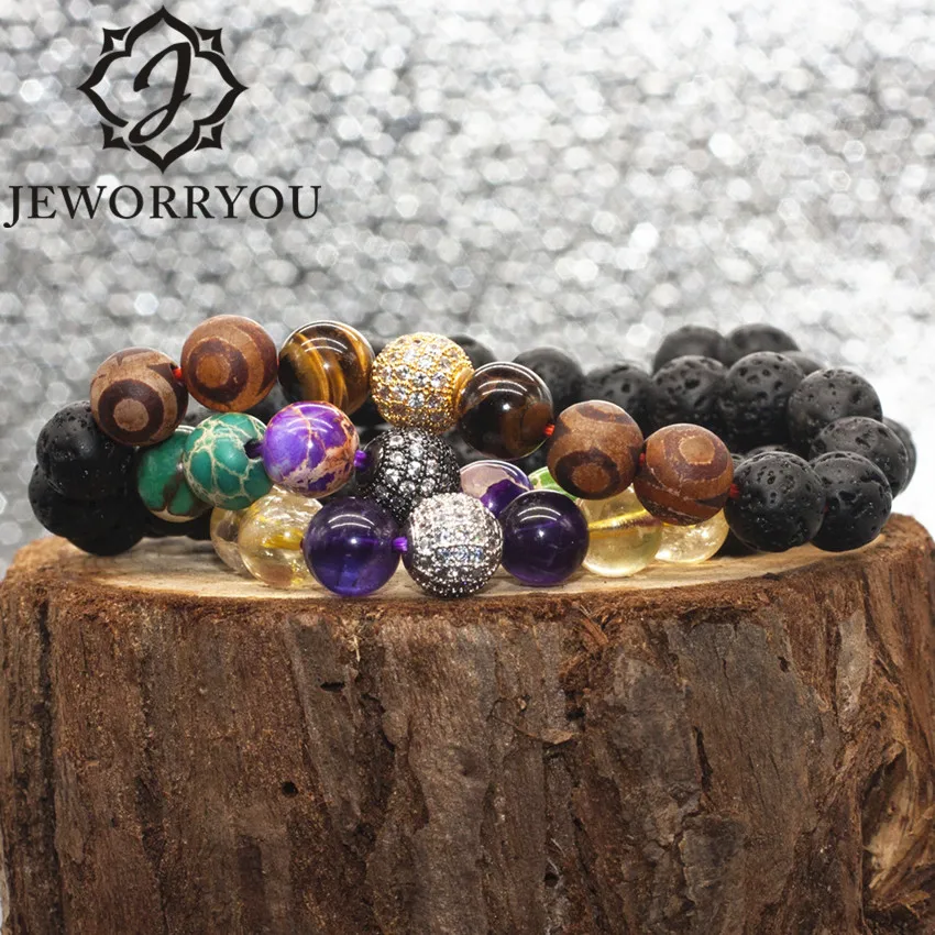 6/8/10mm Natural Citrine Beads Bracelet Ladies Lava Stone For Men Amethyst Women | Украшения и аксессуары