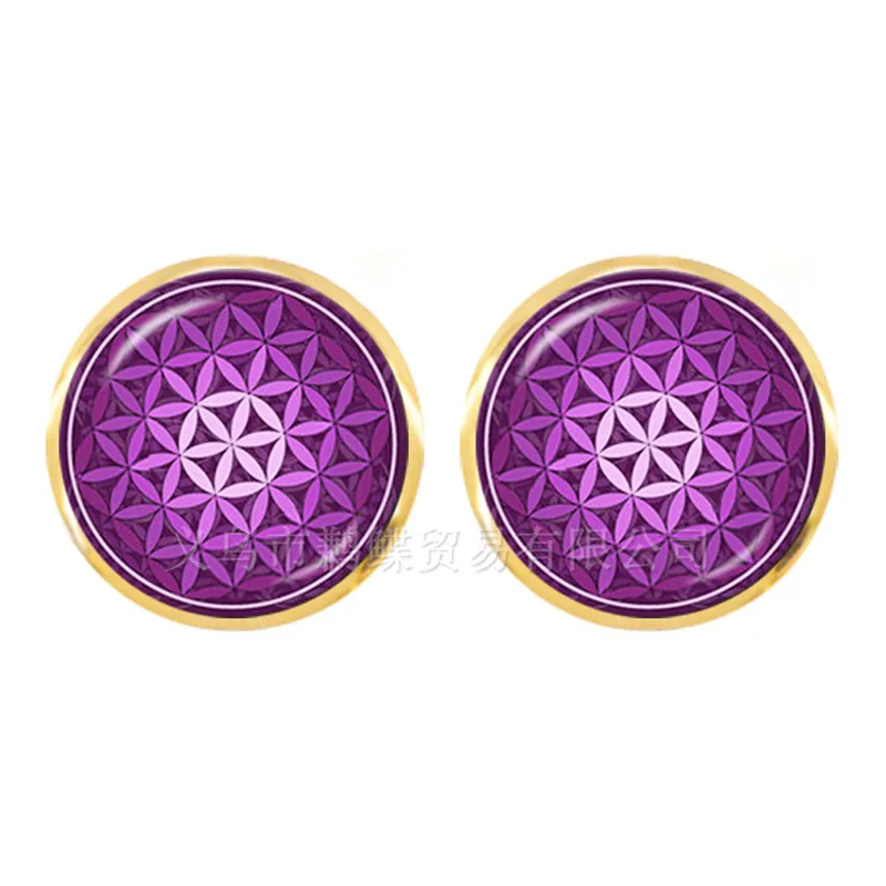 Charm Mandala Art Picture Earrings Henna Crystal Earring Yoga Om Symbol Zen Buddhism Glass For Women Girls Jewellery | Украшения и