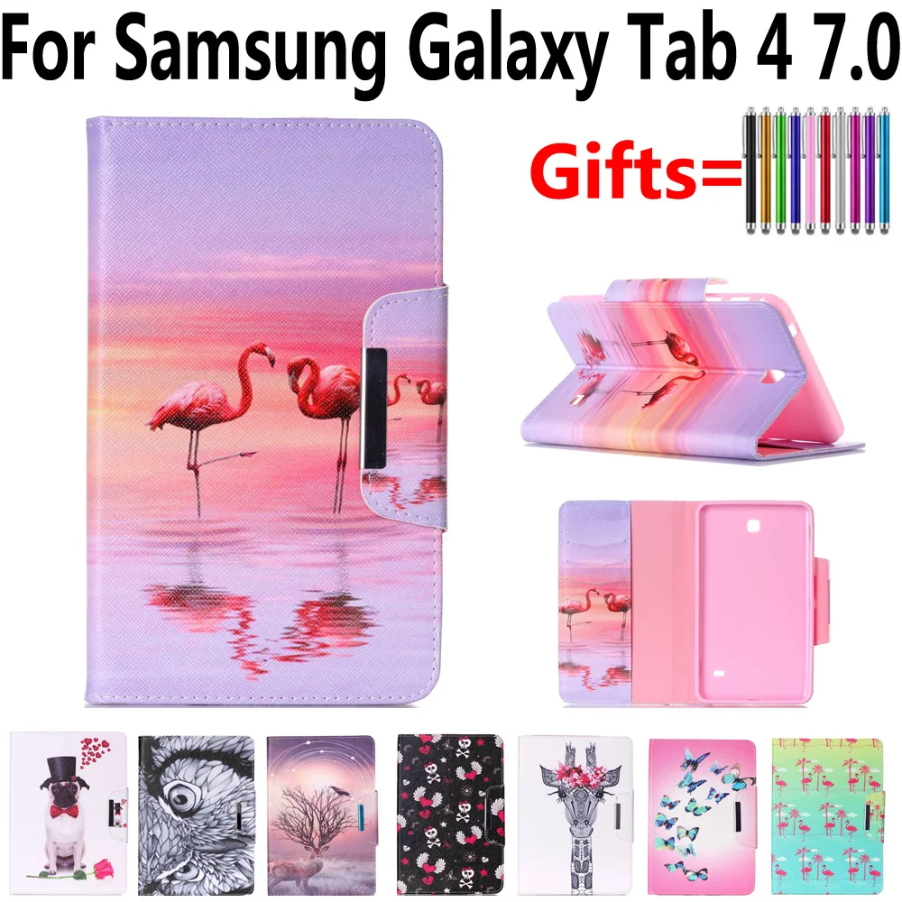 Планшет чехол для samsung Galaxy Tab4 Tab 4 7 0 T230 T231 T235 животного кожа мягкая силиконовая