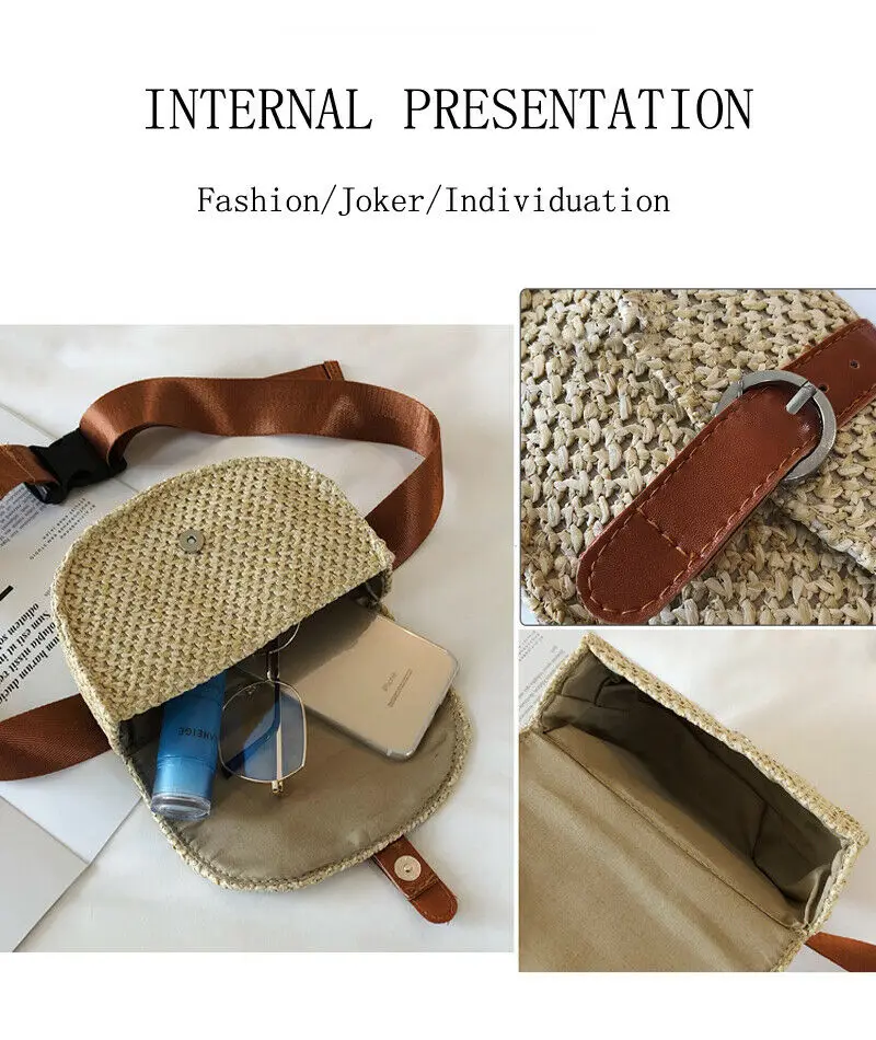 Женская соломенная сумка на ремне плетеная пляжная через плечо лето 2019 | Багаж и
