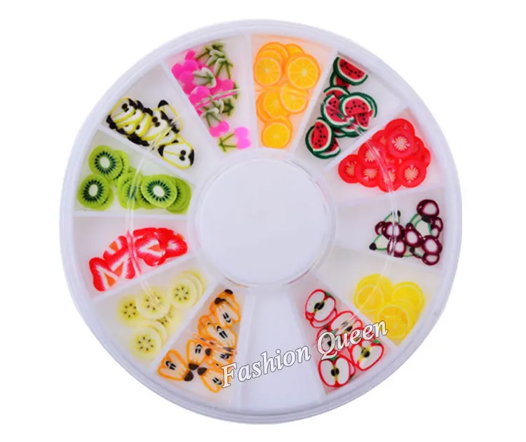 Сделай Сам дизайн ногтей колесо украшения фрукты ломтики 3d Полимерная глина
