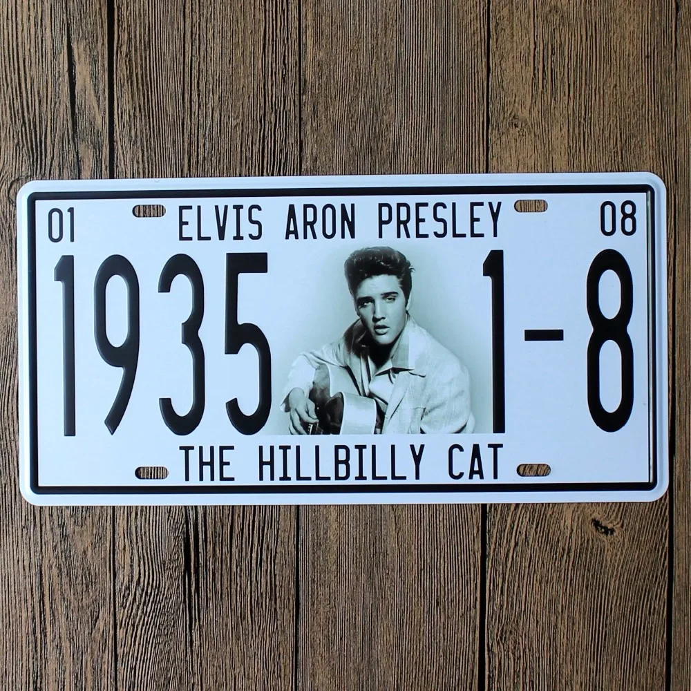 ELVIS ARON PRESLEY 1935 1-8 винтажные металлические декоративные номерные знаки для автомобиля Настенный декор рисунок на железной поверхности в стиле ретро художественный плакат инструменты