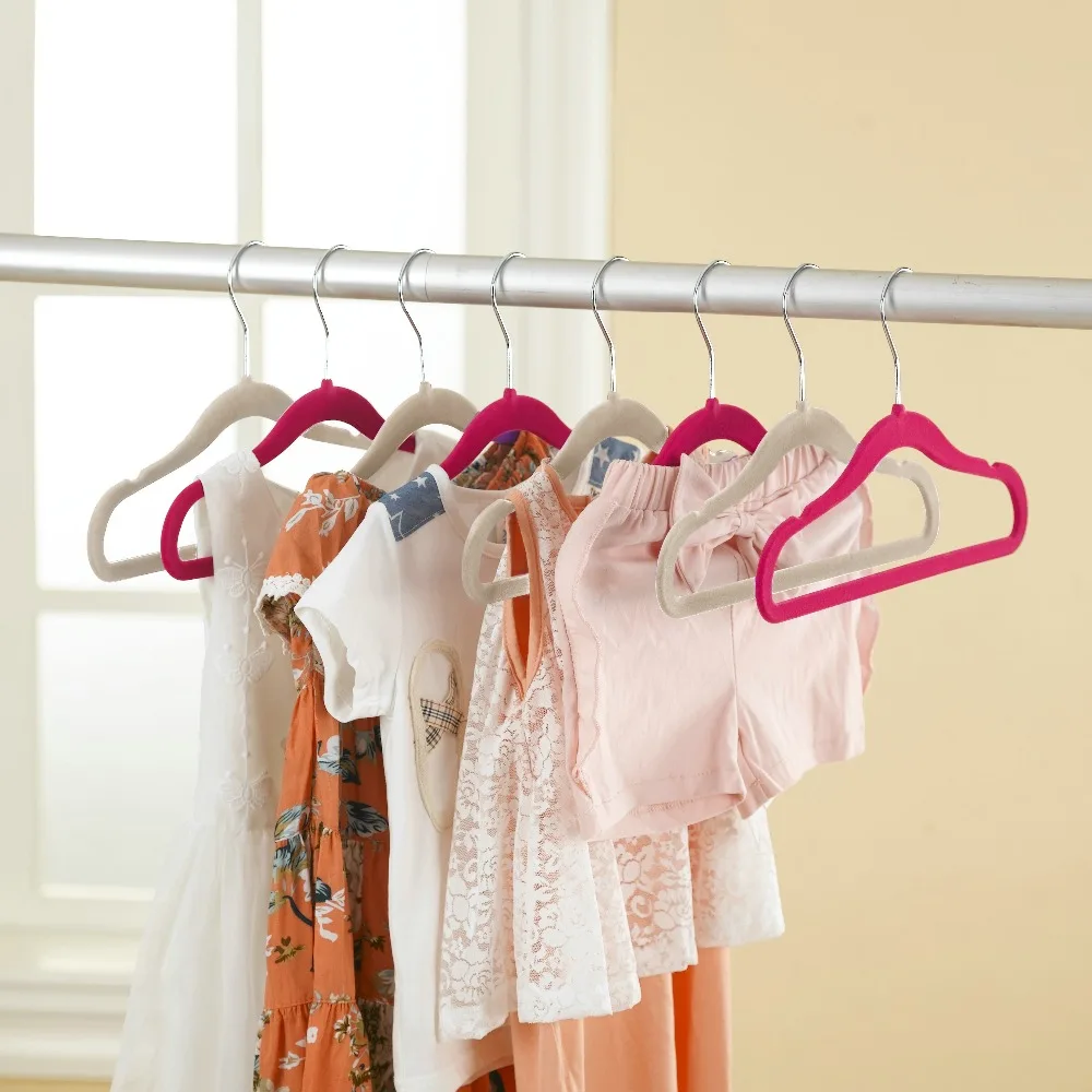 Детское бархатное платье вешалка не скользит сверхтонкий с U Notch (30 шт./лот)|hangers