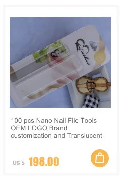 100 шт Nano пилочки для ногтей OEM логотип фирменные настройки и прозрачный долговременный Кристальный стеклянный Уход за ногтями Nano пилка для ногтей