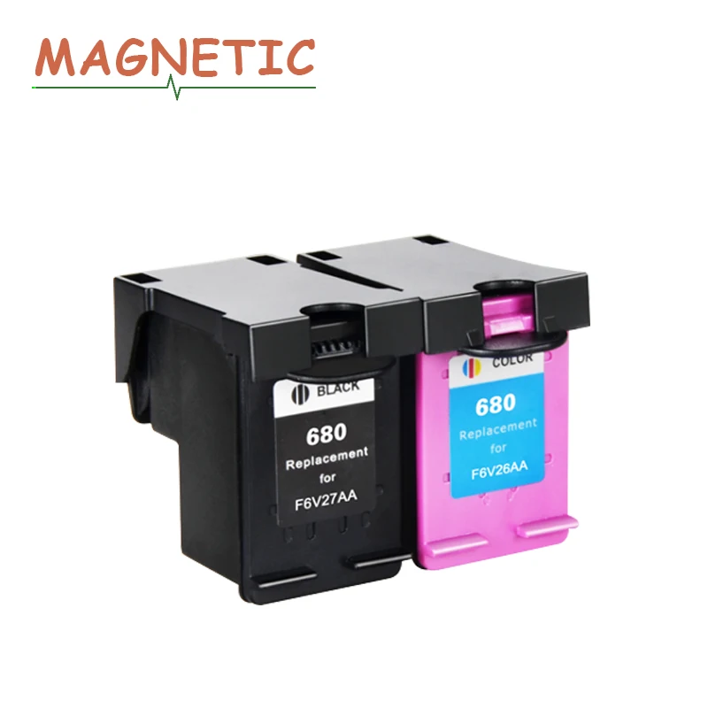 

2pcs Magnetic Compatible Ink Cartridges For HP680 For HP 680 Deskjet 3835 2135 3635 2136 2138 3636 4535 4536 4538 4675 Printer