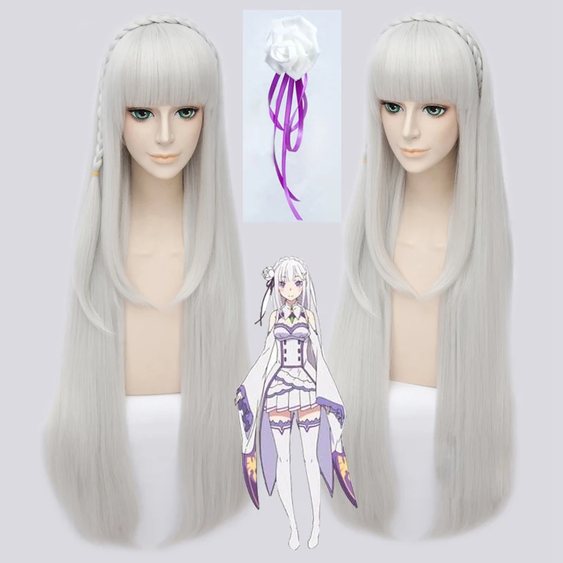 Re:Zero Life в другом мире от Zero Wigs Эмилия термостойкий парик из синтетических волос