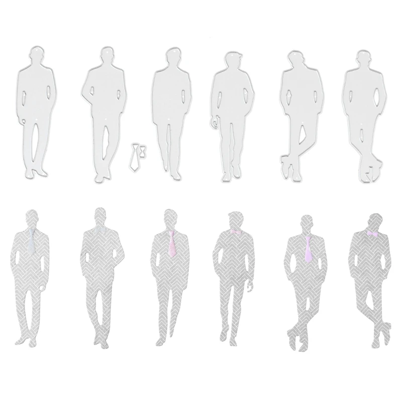 8 шт./компл. из модала с галстуком бабочкой металлический Трафаретный вырубной