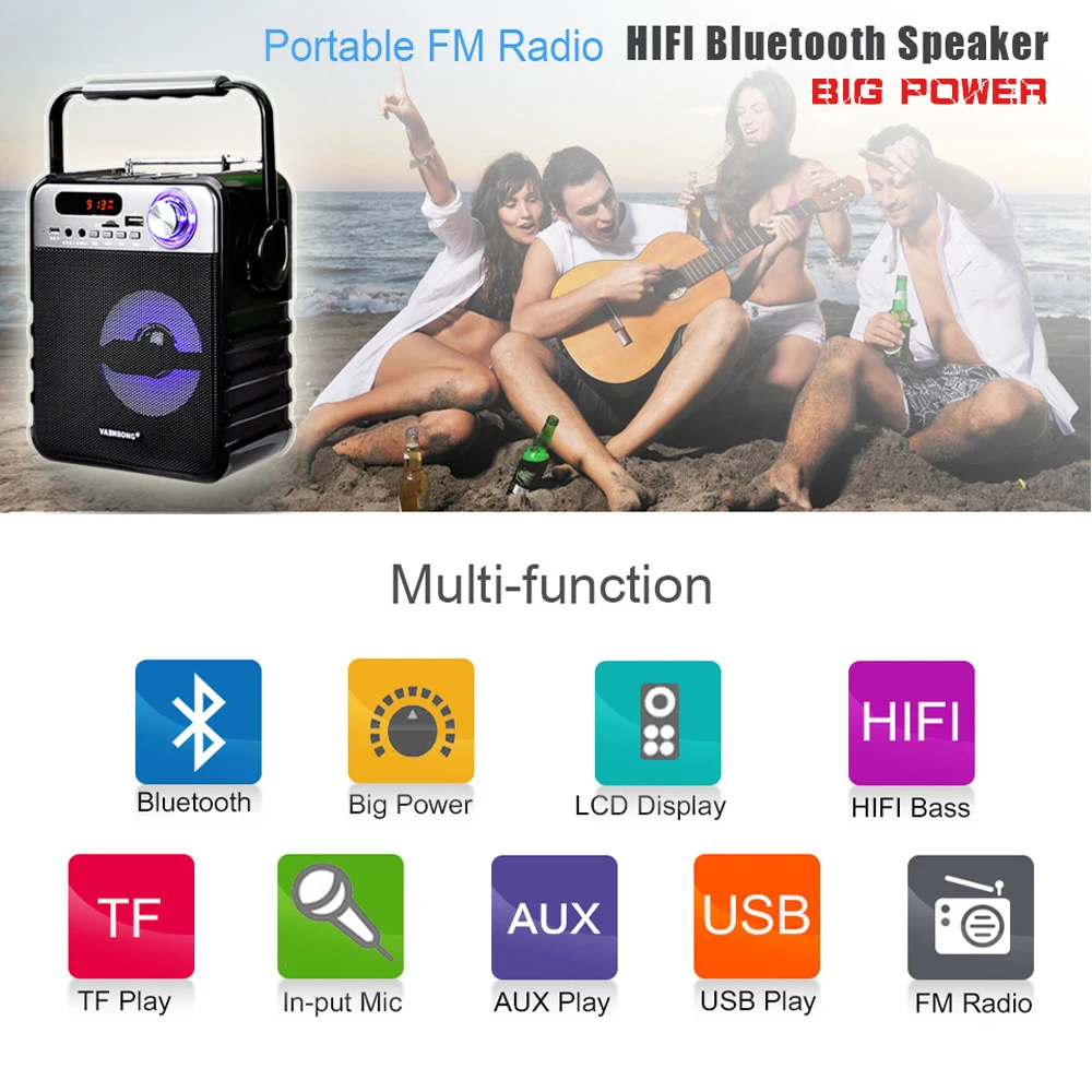 Премиум Ручной Портативный беспроводной Bluetooth динамик превосходный бас и звук