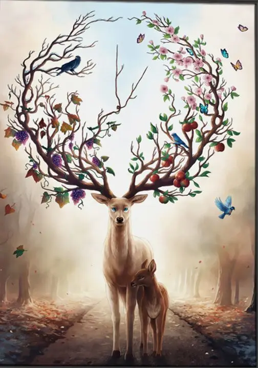

Art deer The wooden puzzle 1000 pieces ersion paper jigsaw puzzle white card adult children's educational toys