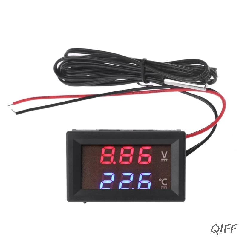 12 V/24 V светодиодный Дисплей автомобиля Напряжение& Температура воды Датчик Вольтметр термометр Mar28