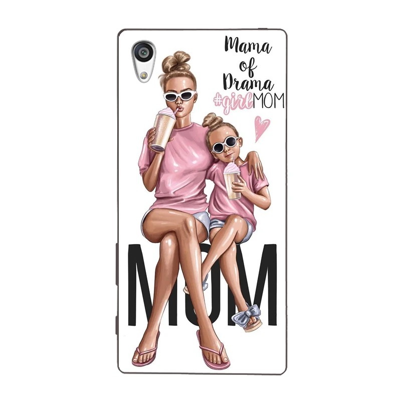 Brown Hair Baby super Mom Girl Super Dad TPU soft case Cover For Sony Xperia Z Z1 Z2 Z3 Z4 Z5 compact Premium shell Coque |