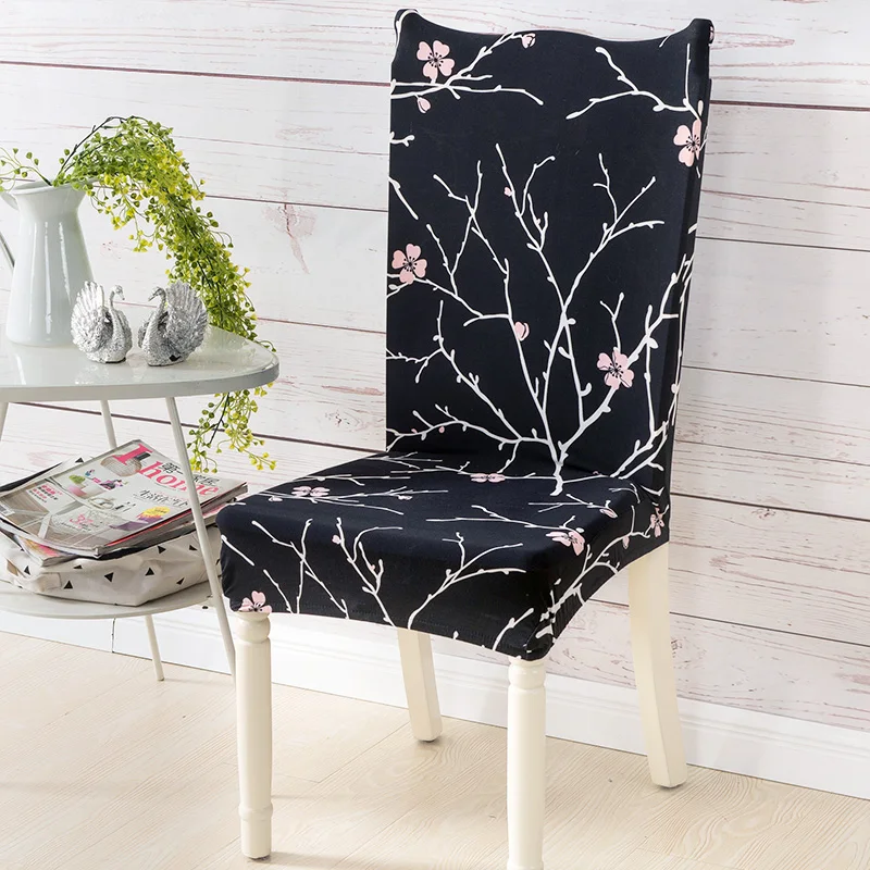 Чехлы на стулья для столовой из спандекса с принтом съемные эластичные чехлы