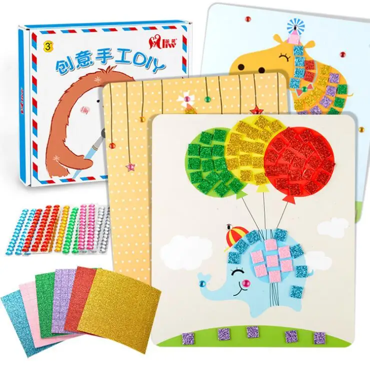 Мультяшный Кристалл EVA мозаичный стикер Детские художественные поделки 3D