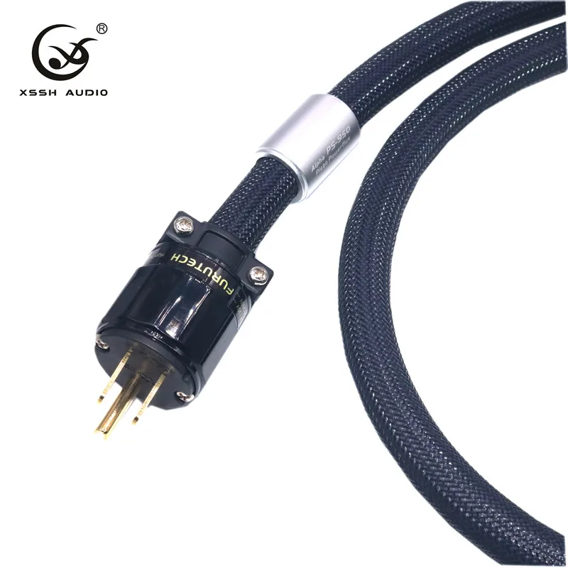XSSH аудио Hi End Hifi DIY 15A OFC Чистая медь США + IEC 3 контакта контакты AC гнездо Мужской