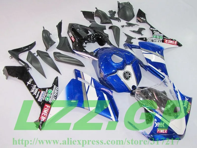 

Injection blue white black fairing kit for Yamaha YZF R1 07 08 YZF-R1 07-08 YZF1000 R1 07 08 YZF R1 2007 2008 fairings #1pmm